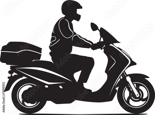 Scoot n Serve Speedster Vector Design for Scooter Food Delivery 