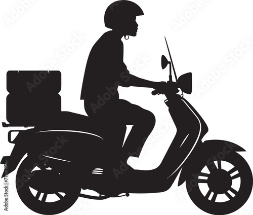 Quick Cuisine Courier Scooter Man Icon for Swift Food Drop offs 