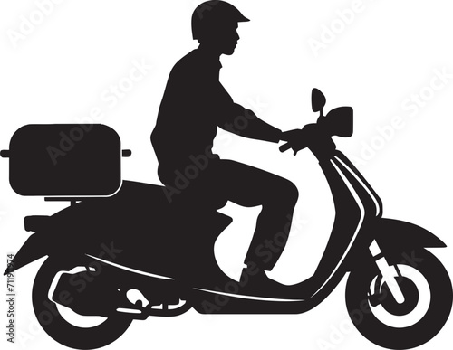 Rapid Munch Messenger Vector Logo for Scooter Food Drop offs 