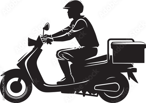 Scoot and Savor Speedster Food Delivery Vector Icon on Scooter 