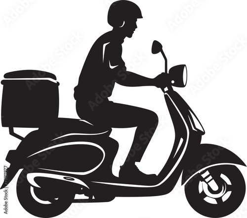 Street Satisfier Scooter Vector Design for Quick Food Deliveries 