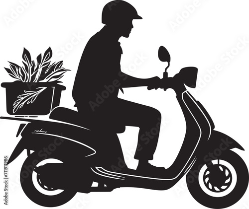 Scooter Bistro Bolt Iconic Vector Design for Quick Food Delivery 