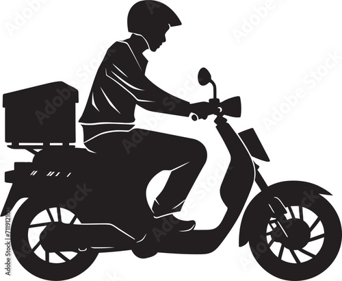 On the Go Bites Vector Logo for Food Delivery on Scooter 