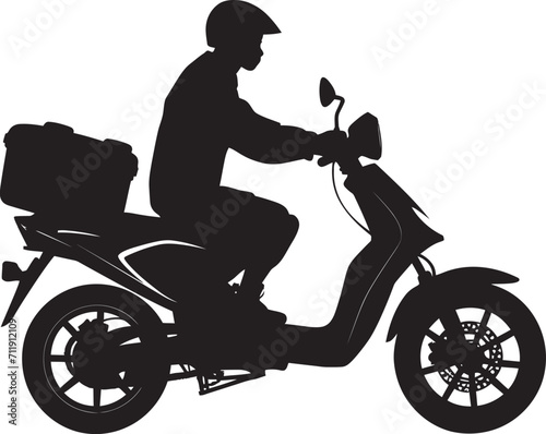 Rapid Munch Messenger Vector Logo for Scooter Food Drop offs 