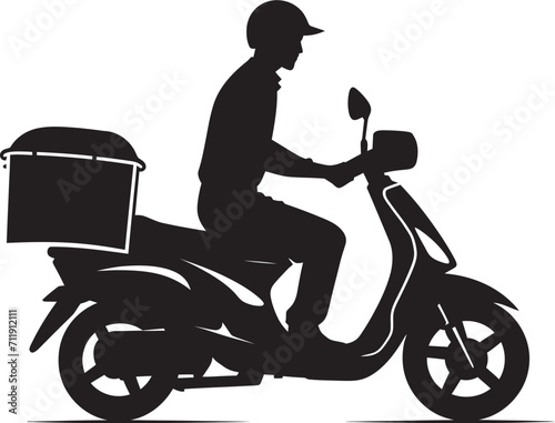 Rushed Repasts Rider Scooter Man Icon for Fast Food Drop offs 