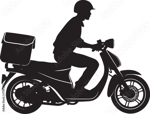 Quick Byte Courier Vector Logo for Swift Scooter Food Delivery 