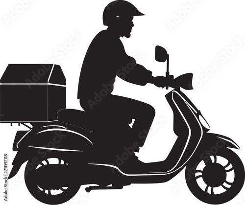 Scoot n Savor Iconic Vector Design for Fast Food Delivery 
