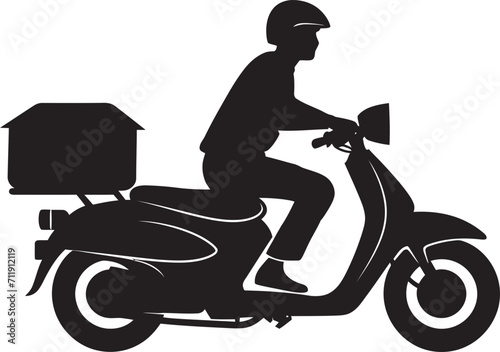Speedy Eats Express Vector Logo for Scooter Food Delivery Icon 