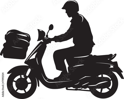 Street Savory Sprinter Vector Icon for Scooter Food Express 