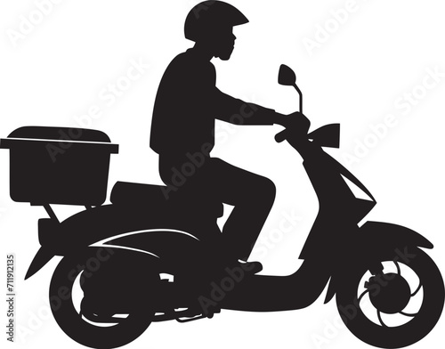 Speedy Delights Scooter Man Vector Logo for Quick Food Delivery 