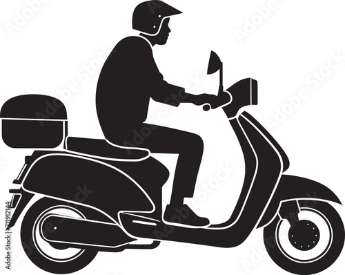 Express Eateries Glide Vector Design for Scooter Food Delivery 