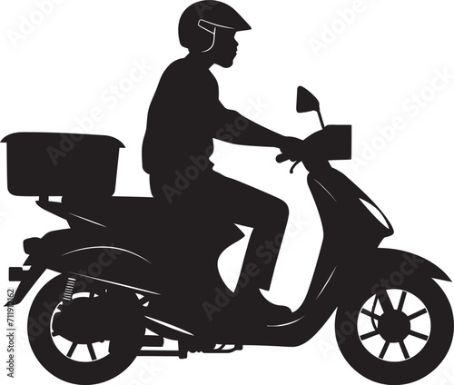 Quick Byte Courier Scooter Man Icon for Speedy Food Drop offs 