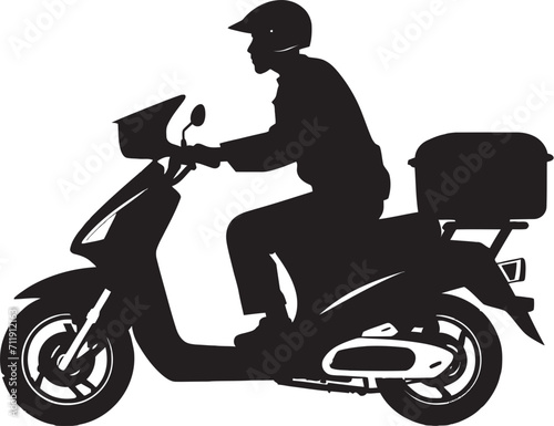 Urban Flavor Express Vector Logo Design for Scooter Food Delivery 