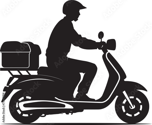 Scoot n Serve Speedster Vector Design for Scooter Food Delivery 