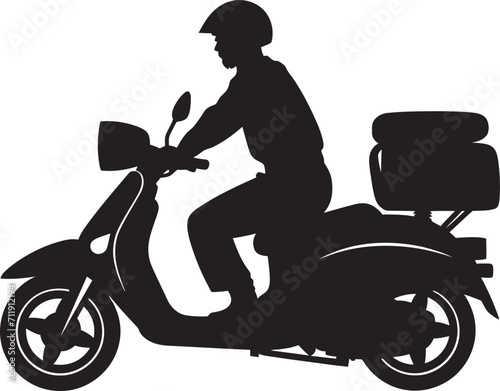 Scooter Bistro Bolt Iconic Vector Design for Quick Food Delivery 