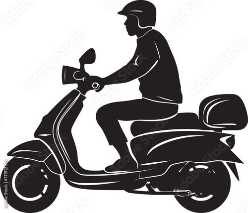 Street Savory Rider Vector Icon for Scooter Food Delivery 