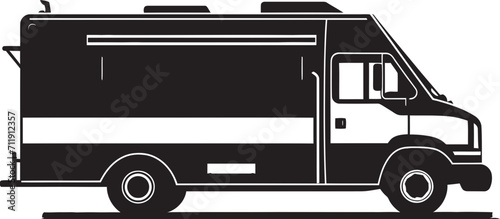 Rolling Flavor Ramble Food Truck Icon in Vector Exploration 