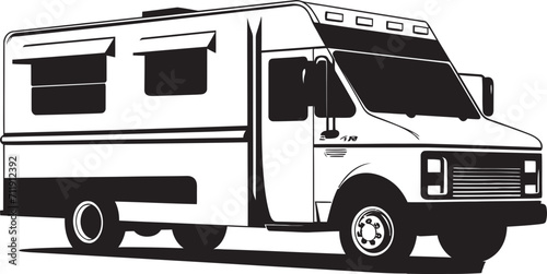 Gourmet Wheels Wagon Food Truck Icon in Vector 