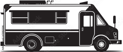 Culinary Cruiser Carnival Food Truck Icon in Vector 