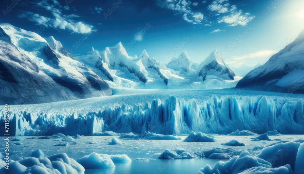 Stunning Glacier Landscape, Arctic Exploration Concept