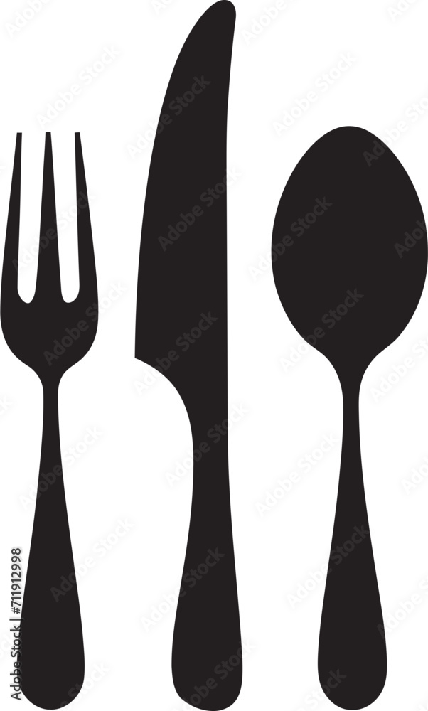 Gourmet Dining Insignia Fork and Knife Icon in Vector Artistry Gourmet Dining Insignia Fork and Knife Icon in Vector Artistry