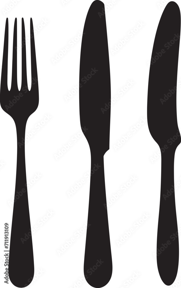 Elegant Dining Emblem Fork and Knife Vector Icon in Stylish Design Elegant Dining Emblem Fork and Knife Vector Icon in Stylish Design