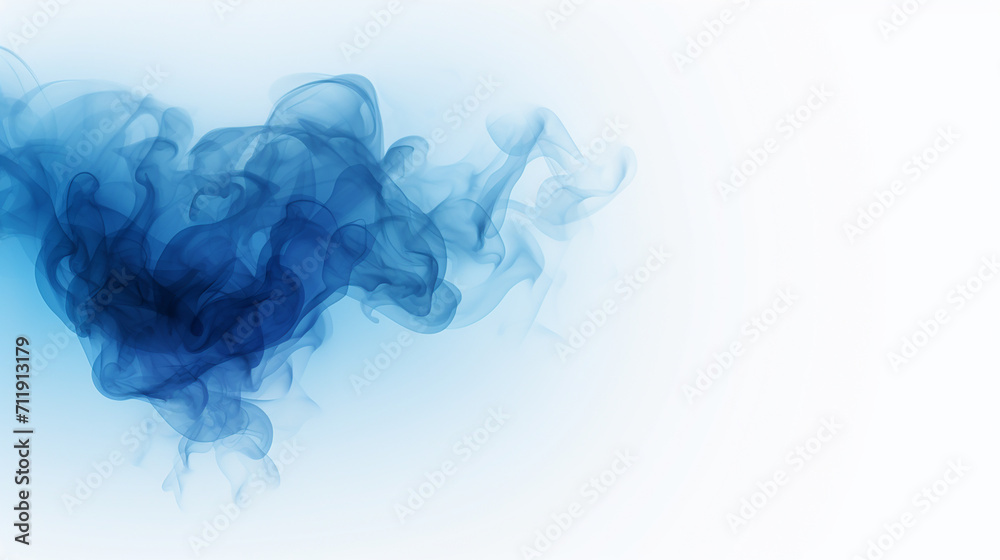 Blue heart-shaped smoke on a plain background. Copy space. Design element for Valentine's Day.	
