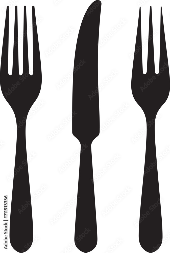 Epicurean Etiquette Emblem Fork and Knife Icon in Vector Artistry Epicurean Etiquette Emblem Fork and Knife Icon in Vector Artistry