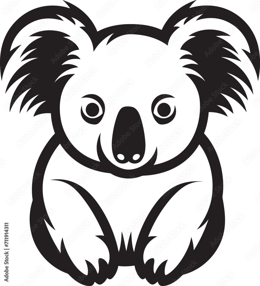 Koala Cuteness Crest Adorable Vector Design for Wildlife Appreciation 