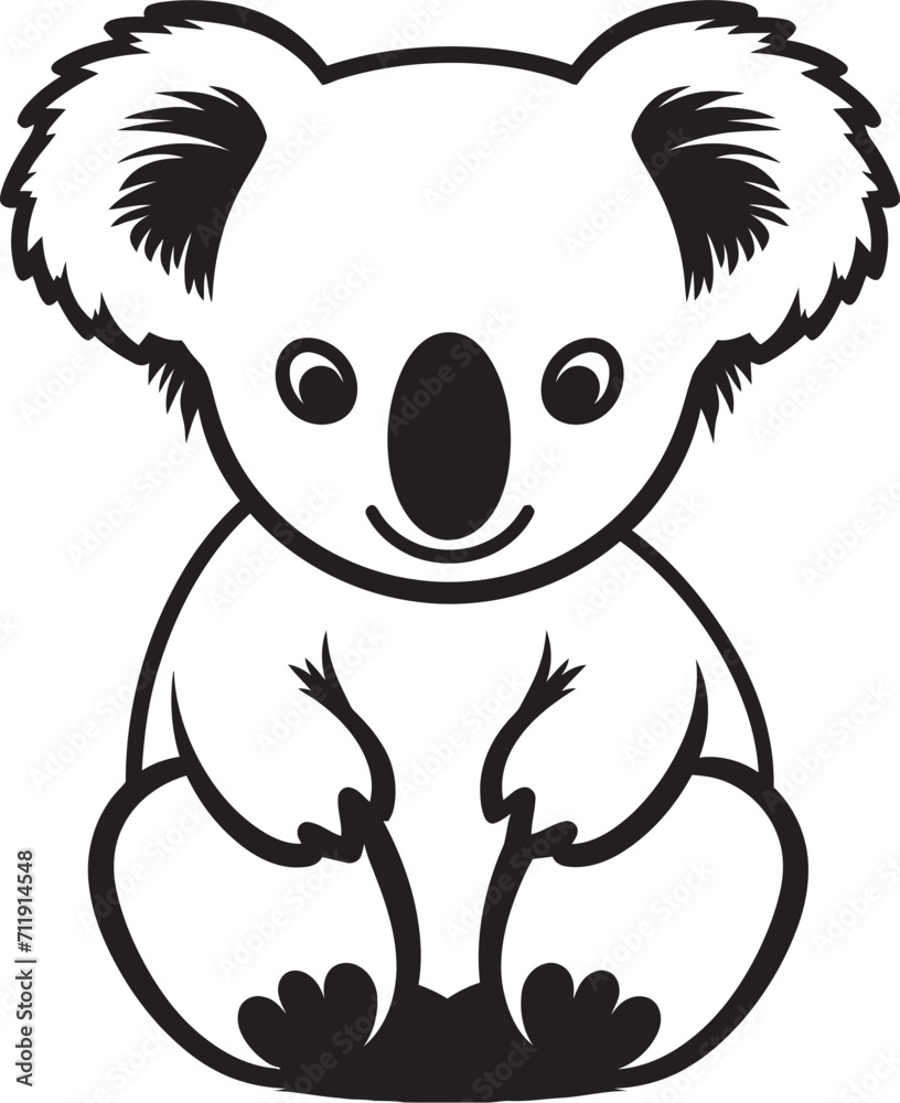 Cuddly Koala Crest Adorable Vector Design for Wildlife Appreciation Cuddly Koala Crest Adorable Vector Design for Wildlife Appreciation