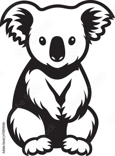 Tree Top Treasure Insignia Koala Vector Icon for Environmental Awareness 