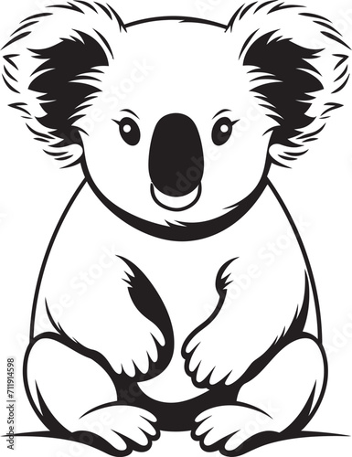 Koala Kingdom Insignia Vector Logo Design for Adorable Koala Symbol 