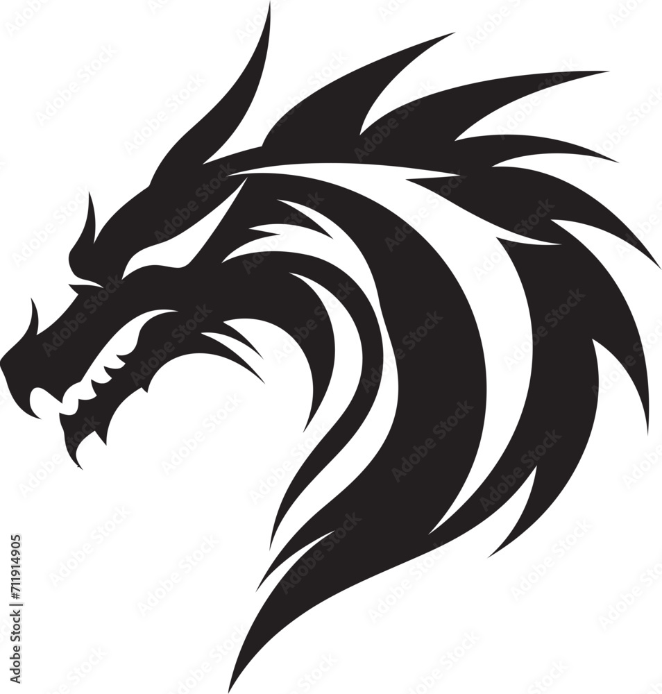 Obraz premium Imperial Guardian Crest Kuei Dragon Vector Icon in Mythical Splendor 