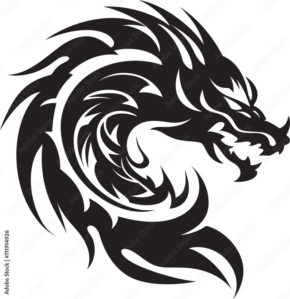 Celestial Scales Badge Vector Logo for Kuei Dragon Divine Power 