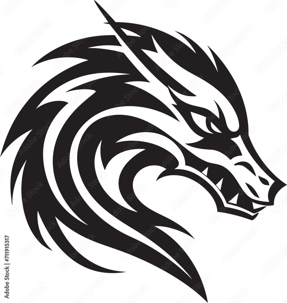 Fototapeta premium Ethereal Serpent Insignia Kuei Dragon Vector Icon in Mythical Harmony 