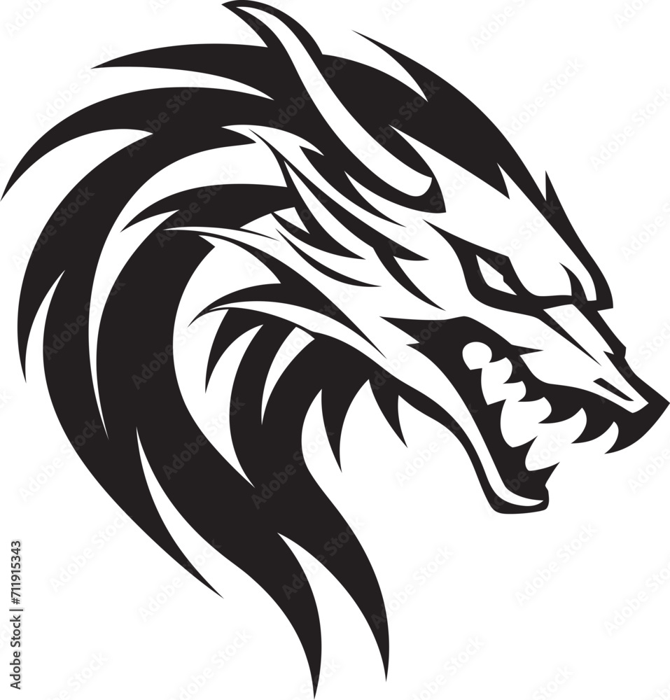 Ethereal Serpent Insignia Kuei Dragon Vector Icon in Mythical Harmony Ethereal Serpent Insignia Kuei Dragon Vector Icon in Mythical Harmony