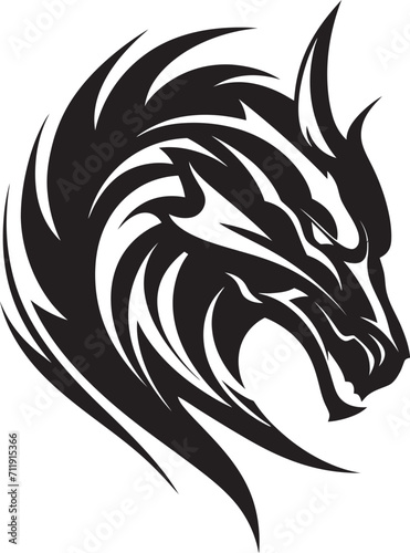 Serpent Sovereignty Insignia Kuei Dragon Vector Logo for Mythical Dominion 
