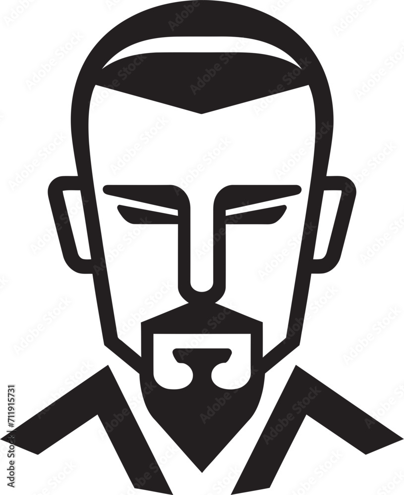 Chiseled Charm Crest Vector Design for Attractive Male Face Logo Chiseled Charm Crest Vector Design for Attractive Male Face Logo