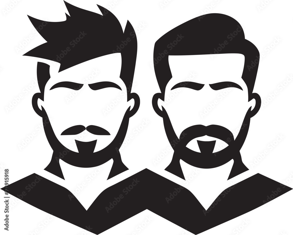 Contemporary Confidence Crest Vector Design for Bold Male Face Illustration Contemporary Confidence Crest Vector Design for Bold Male Face Illustration