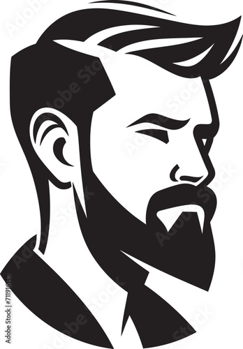 Genteel Gaze Insignia Elegant Male Face Icon with Refined Features 