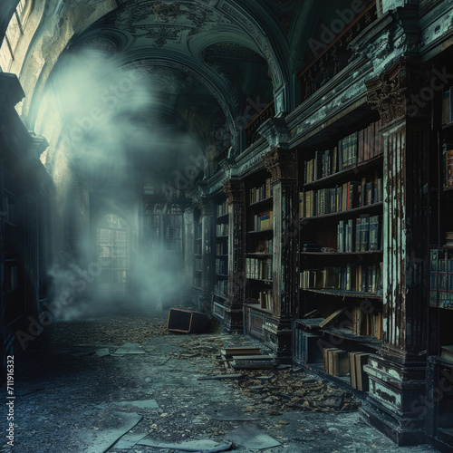 Echoes of Knowledge: The Deserted and Decaying Library