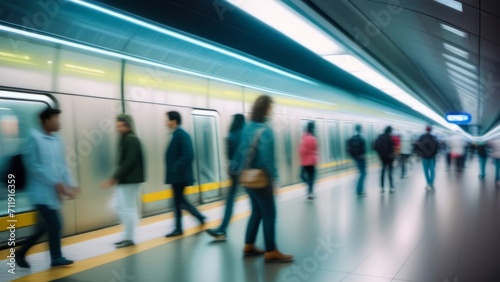 people in subway station blurred ai generated © Alena Shelkovnikova