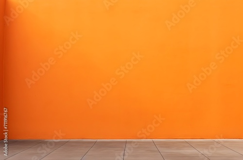 empty orange wall. Generative AI  © Hapun