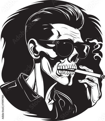 Classic Cigarette Badge Timeless Panache for Smoking Skeleton Logo 