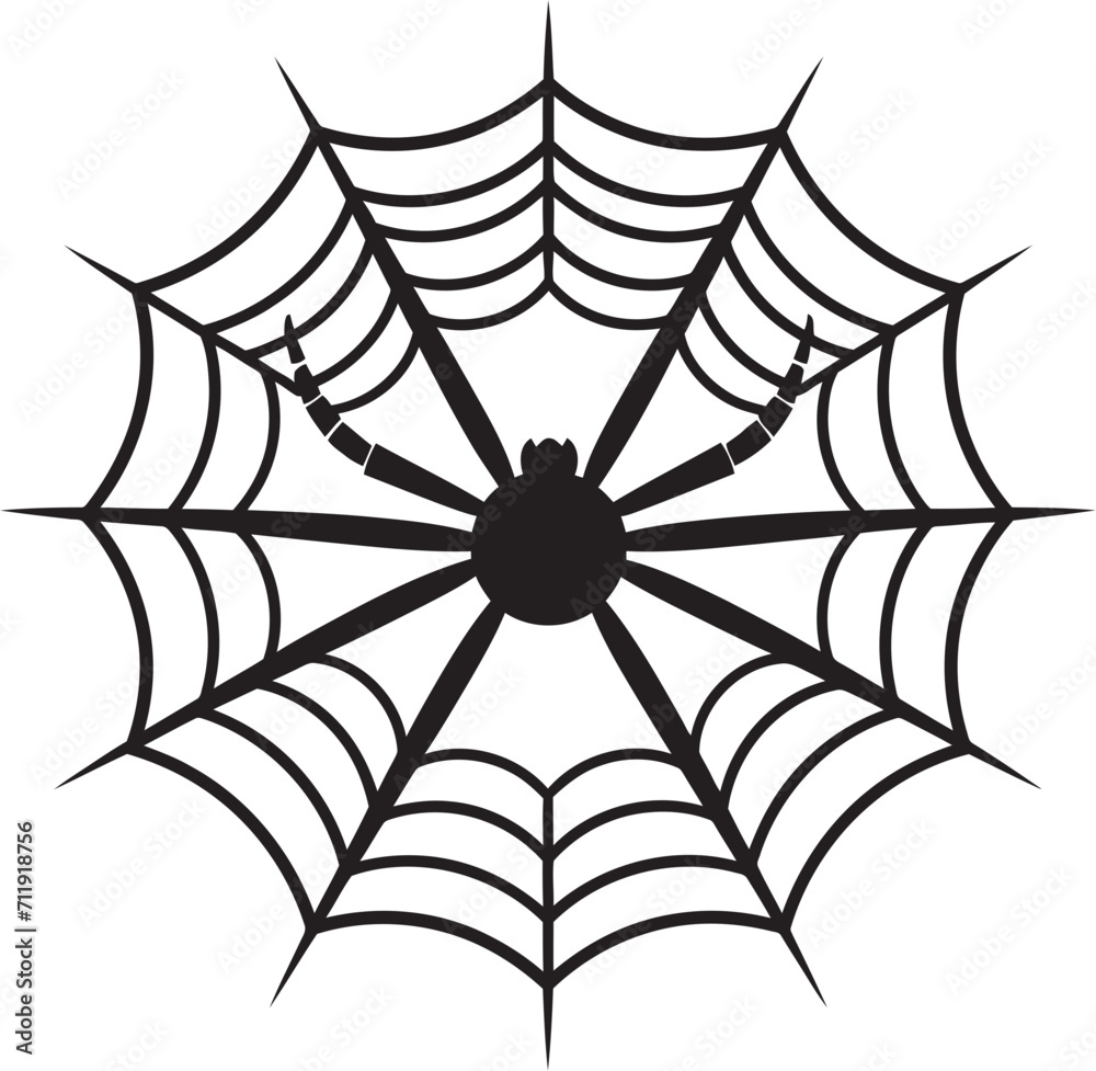 Fototapeta premium Arachnid Aura Crest Vector Spider with Spider Web Icon for Mystique 