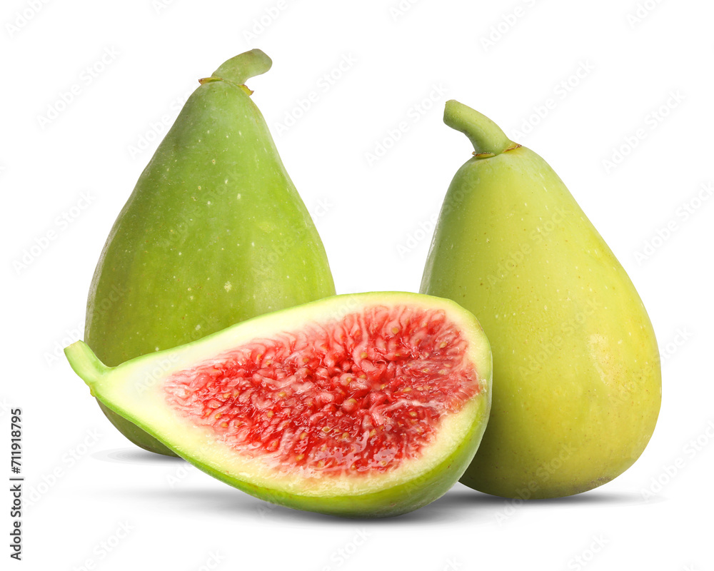 Fresh ripe green figs isolated on white Fresh ripe green figs isolated on white