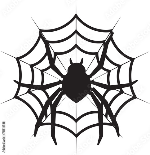 Webbed Wonder Insignia Marvelous Spider and Web Vector for Captivating Branding 