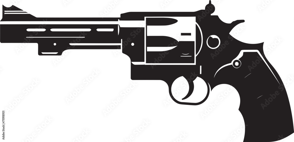 Trendy Trigger Badge Modern Revolver Icon for Impactful Style 