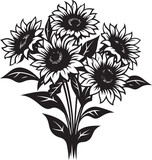 Fields of Joy Insignia Vector Sunflowers Logo for Uplifting Branding 