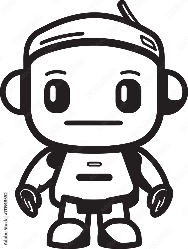 Digi Buddy Badge Tiny Robot Vector Icon for Digital Connections Digi Buddy Badge Tiny Robot Vector Icon for Digital Connections